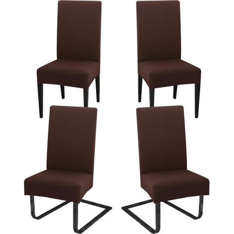 Fundas para sillas de comedor, fundas extraíbles y lavables para comedor, bodas, hoteles, cocina, fiestas, ceremonias, cafeterías, paquete de 4 (1/5)