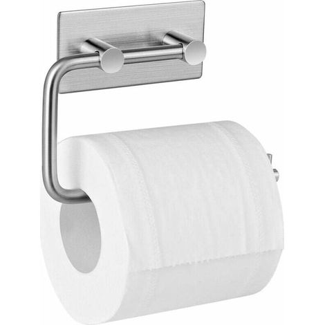 Porta carta igienica adesivo, acciaio inossidabile spazzolato, porta rotolo di carta igienica senza foratura (1/5)