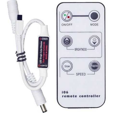 6 Key Touches IR Remote Control Télécommande Sans Fil. 5V / 12V / 24V 6A Mini Controller Contrôleur pour Bande de Monochrome (Couleur Unique) SMD LED (1/4)