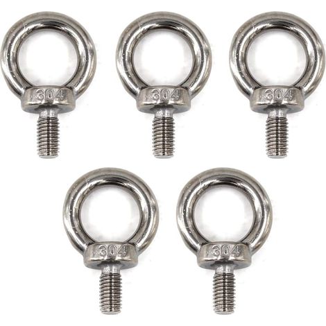 (5 Pièces) M8 Eye Bolt 304 Vis à anneau de levage en acier inoxydable