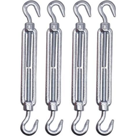 Lot de 4 tendeurs de câble M6 réglables avec crochet et crochet - Tension de câble (4 pièces, M6) (1/3)