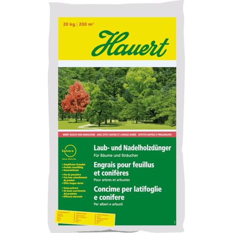 Hauert engrais pour bois feuillus et résineux 20 kg engrais pour sapins, engrais pour hêtres