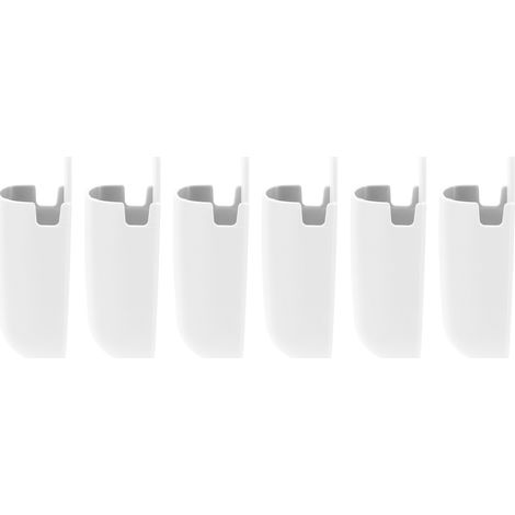 Ensemble de 6 supports muraux pour télécommandes, boîte de rangement pour téléphone, blanc, pour la maison, la table de chevet ou l'école (1/5)