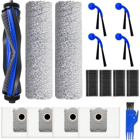 Accessori per Ecovacs T80, 16 pezzi per Ecovacs Deebot T80 Omni, ricambi inclusi 1 spazzola principale, 4 spazzole laterali, 4 filtri, 2 rulli di pulizia, 4 sacchetti per la polvere (1/5)