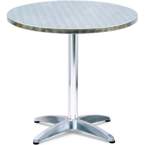 Tavolino Tondo da Giardino Ø70 cm in Alluminio Tosini Silver