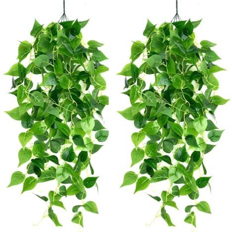2pièce Plantes Suspendues Artificielles, Simulation de Plantes Suspendue 100cm Plante Artificielle Exterieur Lierre pour Mariage Jardin Balcon Intérieur Chambre Décoration Murale (1/5)