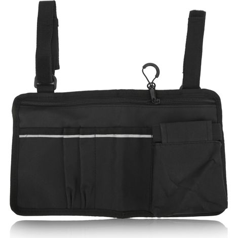 Sac Latéral Pour Fauteuil Roulant - Tissu Oxford 600D Imperméable - Multipoches Avec Bandes Réfléchissantes - Compatible Déambulateurs Rollators - 1 Pièce (1/5)