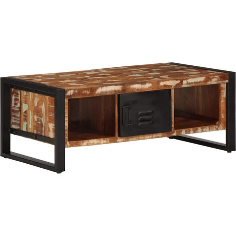 Couchtisch Mehrfarbig 90x50x36 cm Altholz Massiv