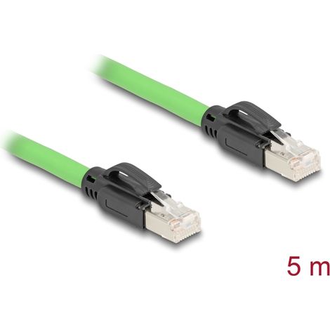 Delock Cable de red RJ45 Cat.6A macho a macho SF/UTP adecuado para cadenas de arrastre PUR (TPU) 5 m verde