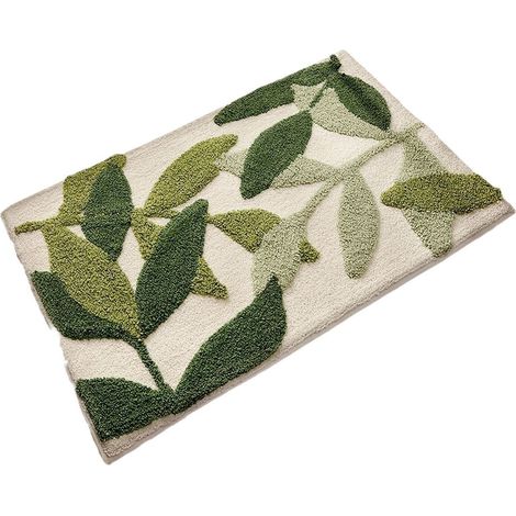 Rutschfeste Badematte, saugfähiger weicher Badezimmerteppich, Mikrofaser, grün, maschinenwaschbar, Duschvorleger, Eingangsteppich, 40 x 60 cm