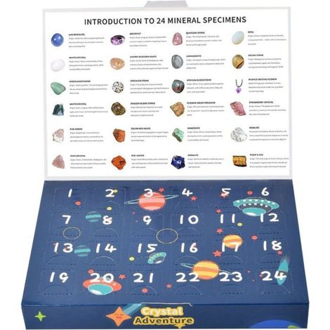 Calendrier de l'Avent Cristaux - 24 Pierres - Collection & Décoration - Cadeau de Noëloration (1/5)