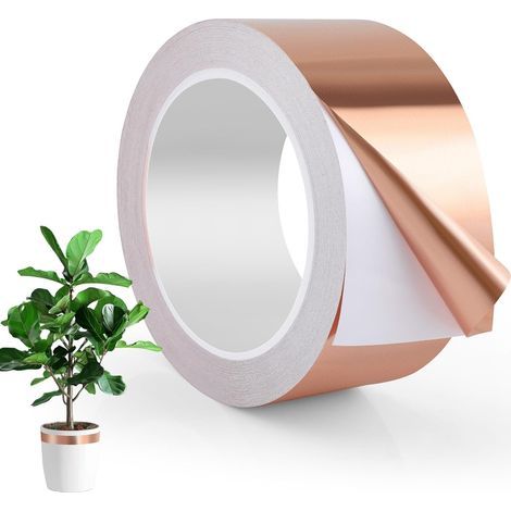 Kupferband gegen Schnecken, Kupfer-Schneckenabwehrband, Kupferklebeband, Pflanzenschutzband für Haus und Garten (50 mm x 20 m) (1/5)