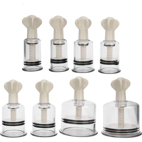 Ensemble de 8 Ventouses pour Massage par Acupuncture et Thérapie par Vide - Kit de Ventouses à Rotation Manuelle (1/5)