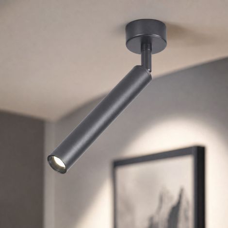 Spot LED orientable encastré faux-plafond, aluminium, anti-éblouissement, réglable 360°, noir/blanc, idéal salon et couloir (1/4)