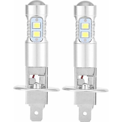 Ampoules de phares, 2x H1 6000K Ultra White 100W Kit d'ampoules de phares à LED pour feux de croisement (1/4)