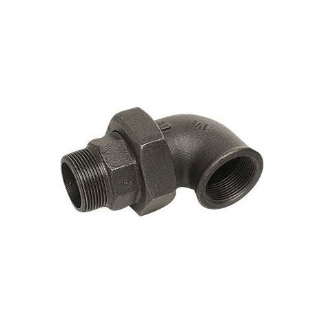 Buderus Winkelverschraubung TG flachdichtend, IG/AG 2", Nr. 97, ohne Dichtung, Schwarz