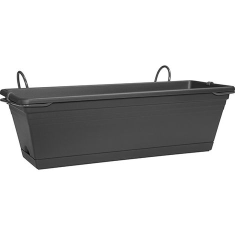 JARDINERA BALCON+BANDEJA ANTRACITA - 50 CM