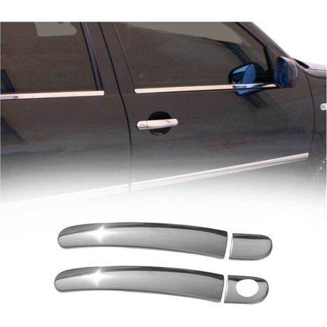 Couvre-poignées de porte pour modèles Seat Arosa 1997-2004 deux portes, acier argenté, jeu de 4 pièces. (1/5)