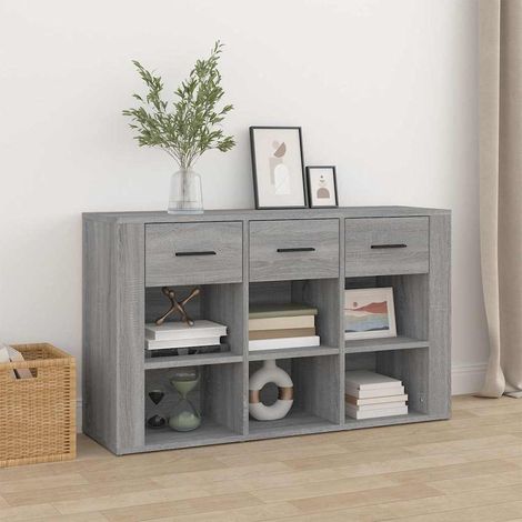 Buffet - Armoire de rangement Enfilade Sonoma gris 100x30x59,5 cm Bois d'ingénierie BV249023 - BonneVie (1/5)