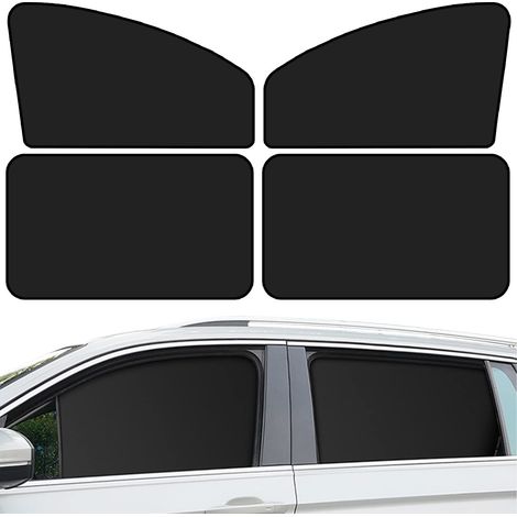 Pare-soleil pour vitres de voiture, accessoires intérieurs universels – Noir double face (lot de 4) (1/5)