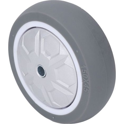 Roulette pleine de 15 cm (6 pouces) en caoutchouc TPR résistant à l'usure et silencieuse pour chariot utilitaire, diable, capacité de charge de 260 kg (1/5)