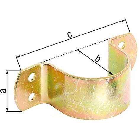 Collier tube pour diam. 57,0mm et 2 1/4", 40 mm de large, jaune galva