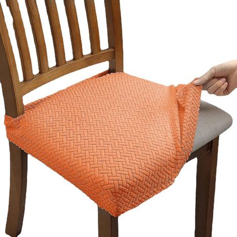 Juego de 4 fundas para sillas, elásticas, fáciles de limpiar, duraderas, lavables, resistentes a las manchas, hoteles, cocinas, etc, color gris (1/5)