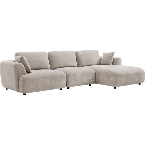 Divano angolare destro in tessuto beige TINDRALO