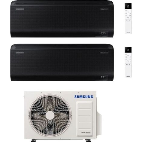 Samsung Climatiseur Dual Split Windfree Black 12+12 BTU avec AJ052TXJ3KG/EU Inverter R-32 Wi-Fi Classe A+++