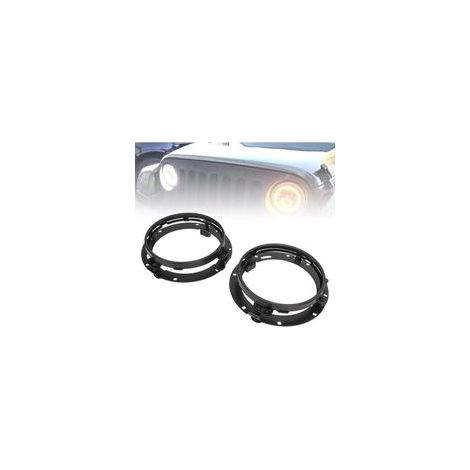 Lot de 2 anneaux de phare ronds de 7 pouces, support de montage de phare, anneau de retenue pour Wrangler (1/4)