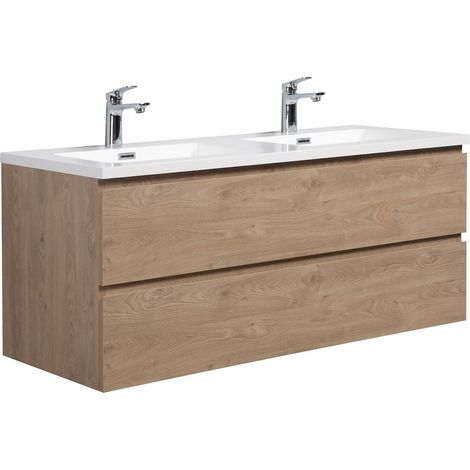 Badezimmer Badmöbel-Set Angela 120cm - Kastanien Eiche - Untersc