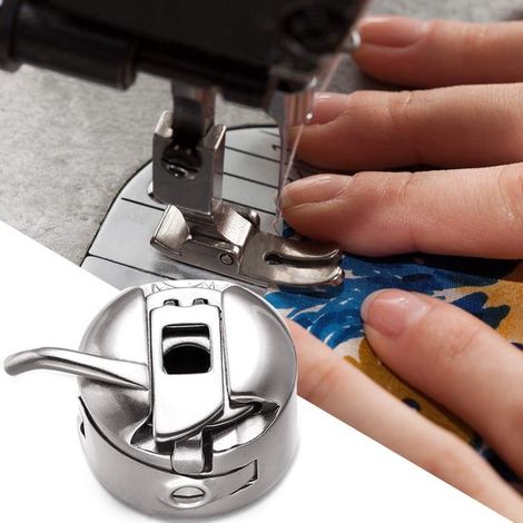 Canillas para máquina de coser,4 piezas,Carcasa de bloqueo,Canillas universales para hilo de coser,Plateado (1/4)