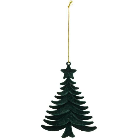 Sujet de Noël Sapin "Velours" 14cm Vert