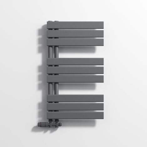 Radiateur de salle de bain, raccord central, sèche-serviettes - Anthracite - 800 × 450 mm - Radiateur de salle de bain - Radiateur plat (1/5)