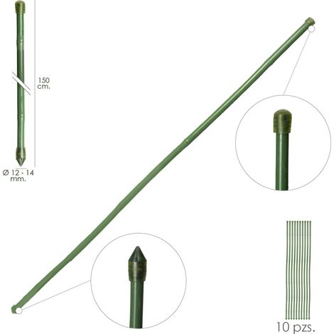 Tutor Varilla Plastico Efecto Bambú Ø 12  - 14 mm. x   150 cm. (Paquete 10 Unidades)