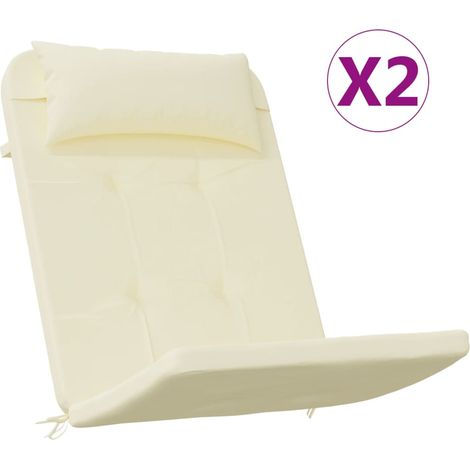 Coussins de chaise adirondack lot de 2,Coussins d'extérieur crème tissu oxford CFW348029 (1/5)