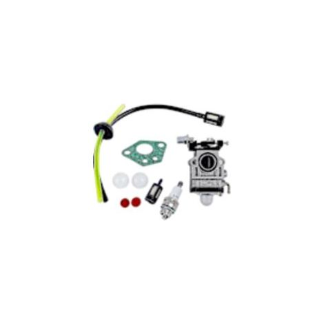 Kit carburatore per decespugliatori da 52cc, 49cc e 43cc, comprensivo di guarnizione, tubo flessibile, candela e filtro carburante (1 set)
