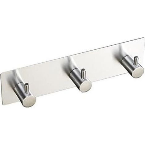[NIEMALS VERWENDET] Selbstklebender Handtuchhaken aus Edelstahl zur Wandmontage, kein Bohren erforderlich, Handtuchhalter mit 3 Haken zur Wandmontage