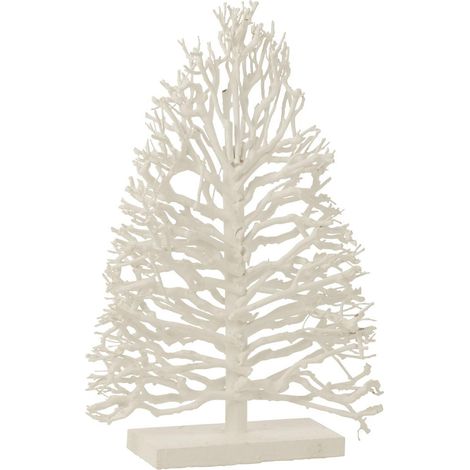 Déco en Bois sur Socle "Arbre à Thé" 70cm Blanc