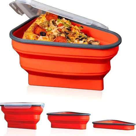 Boîte à Pizza Pliante en Silicone, Réutilisable, Pratique pour Stockage Compact et Transport de Pizzas (1/5)