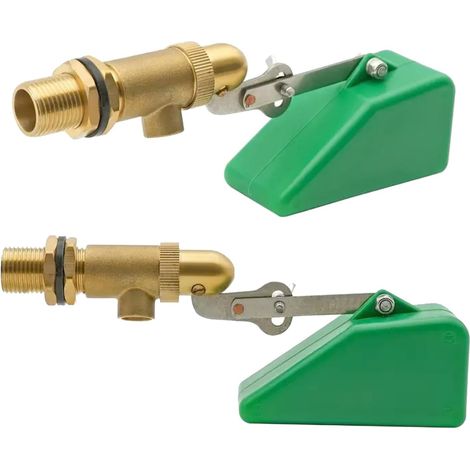 Robinet à Flotteur 1/2" – Lot De 2, Flotteurs En Laiton Avec Flotteur Plastique Et Bras Réglable Vanne Universelle Pour Réservoirs D’eau Et Abreuvoirs Remplissage Automatique (1/5)