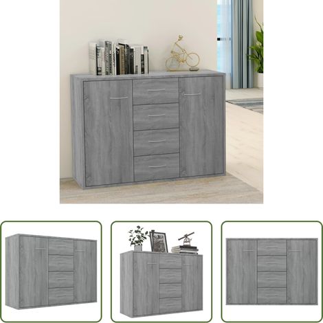Holzbeistelltisch Sonoma - Sideboard Grau Sonoma 88x30x65 cm Holzwerkstoff (1/5)