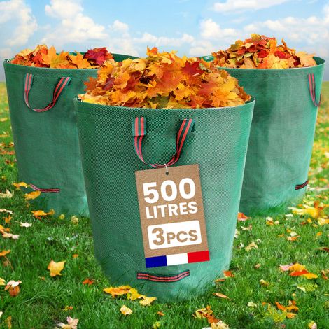 Skylantern – Lot de 3 sacs de déchets 500L en polypropylène – Sacs pliables avec 3 poignées renforcées – Résistants à l'humidité et anti-déchirure (1/3)