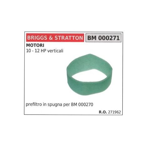 Filtro de aire BRIGGS&STRATTON para cortacéspedes 10 12 CV VERTICAL