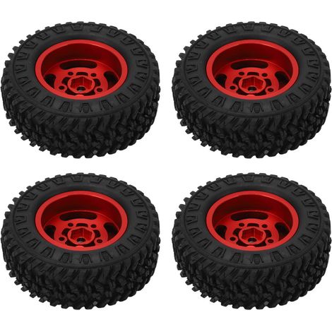 Pneu en caoutchouc à jante de 55 mm avec contrepoids en laiton pour voiture RC AXIAL SCX24 1/24 (pièces détachées rouges) (1/5)