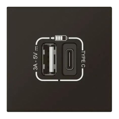 Legrand Presa USB Mosaic nera opaca doppio porto