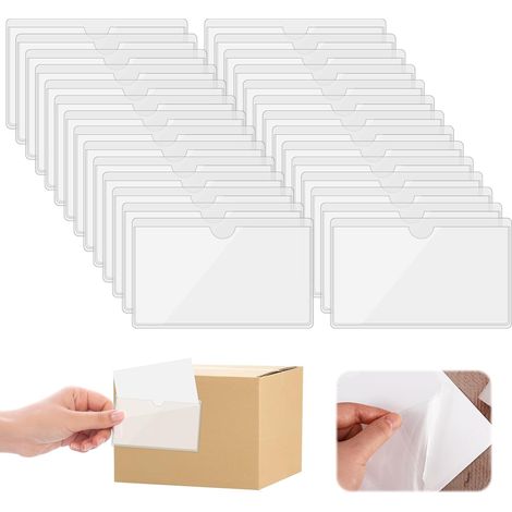 120 Stück transparente Kartenhalter-Aufkleber 6 x 10 cm (1/5)