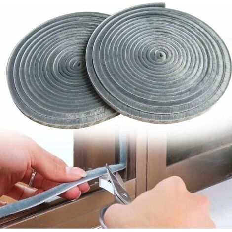 FENOPLASTICA2 pièces bande de joint de fenêtre et de porte couture supérieure coupe-vent et chaud 0.90.9cm longueur 5m gris (1/5)