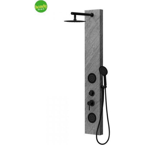 Colonna Doccia effetto Pietra Nero in Acciaio Inox Black Stone (1/4)