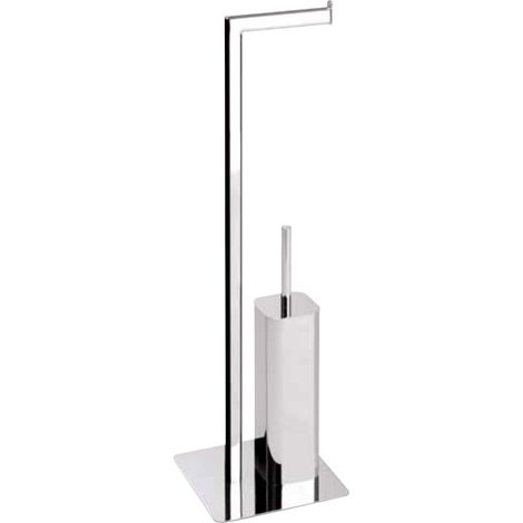 Porte-rouleau de toilette avec brosse de toilette en métal